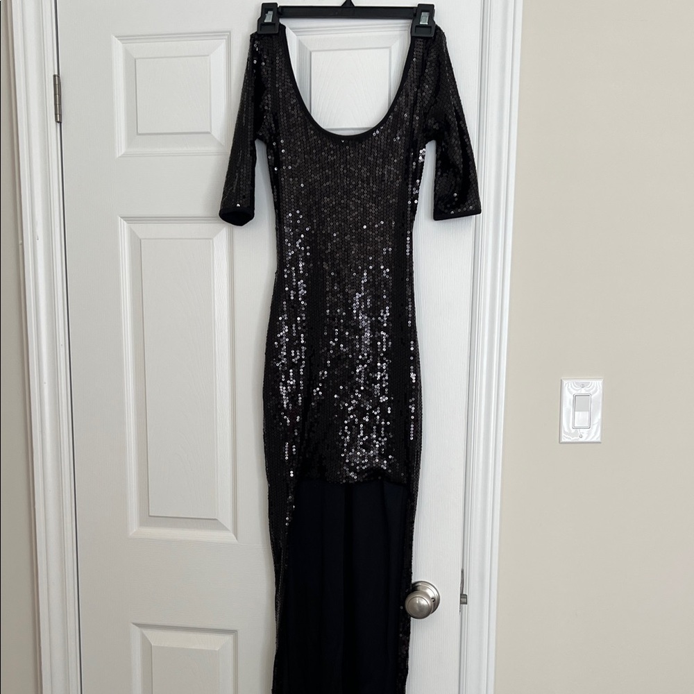 Elegant Black Sequin Dress